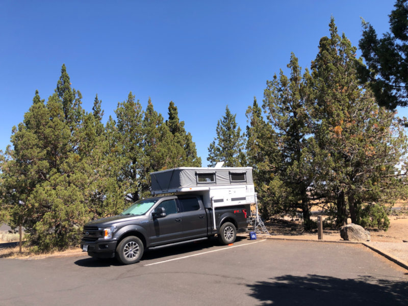 Lava Beds RV camping with truck camper