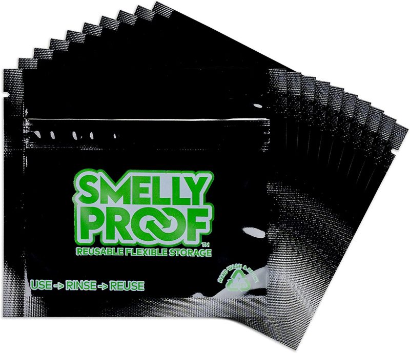 The best RV storage bags are SmellyProof odor-proof black bags for sensitive items.