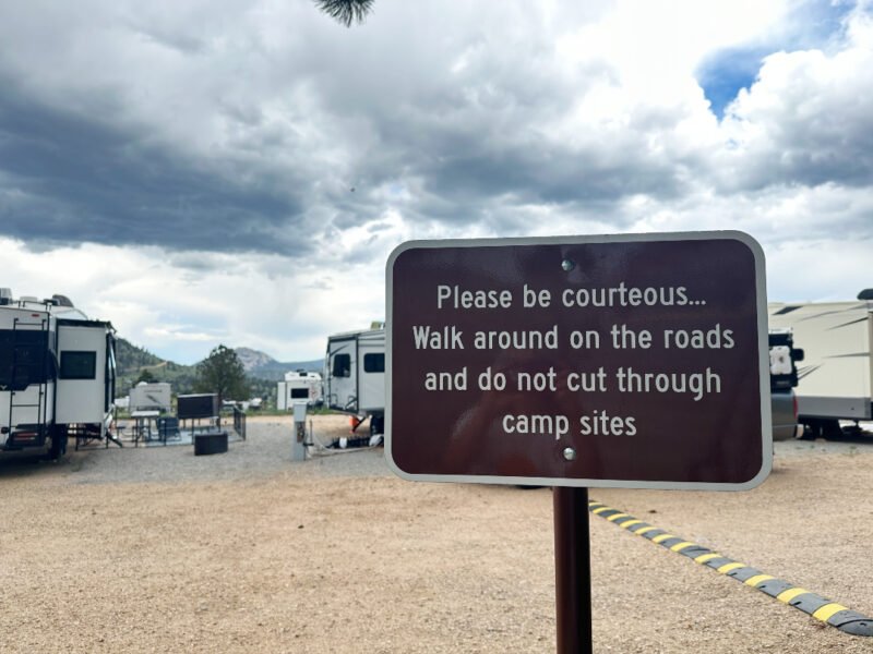 No cutting through RV sites please