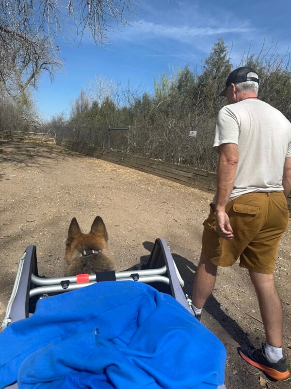 Nellie and Jim on a hike at the KOA